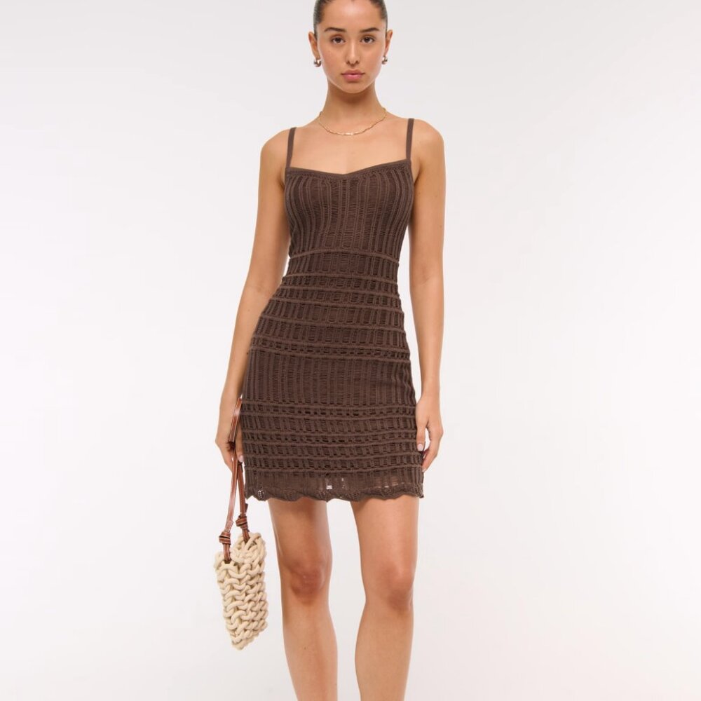 NWT Abercrombie Crochet-Style V-Neck Mini Dress (SM Petite)